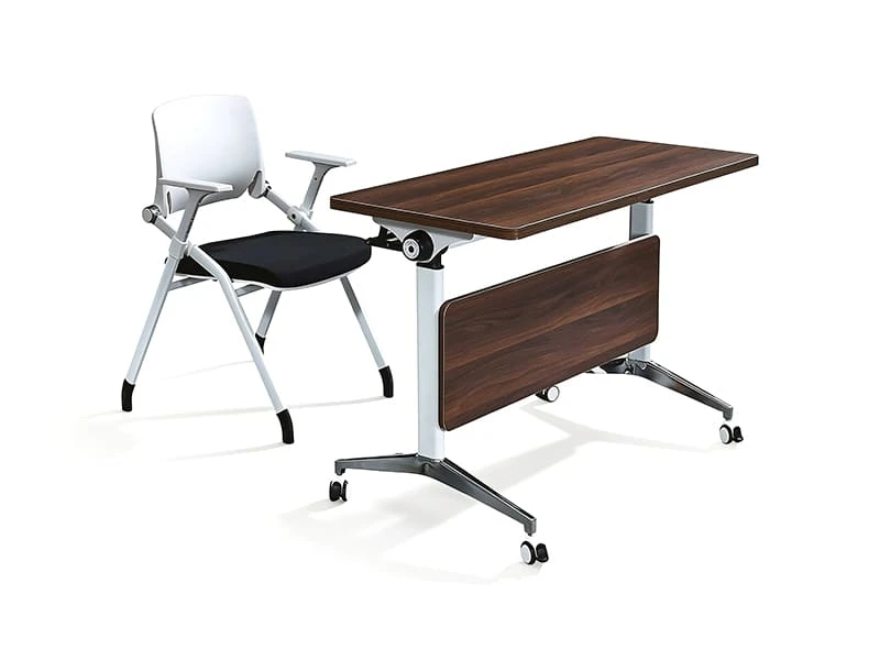 Mesa de entrenamiento modular abatible con ruedas para oficina