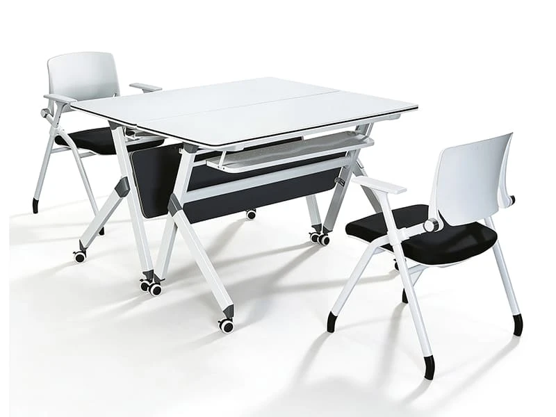 Mesa de entrenamiento plegable, mesa de conferencias con tapa abatible y ruedas para oficina