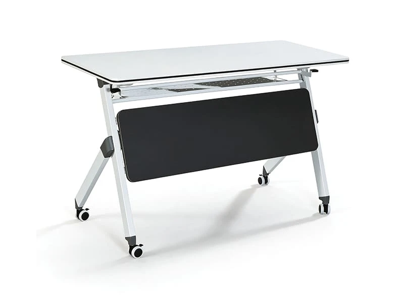 Mesa de entrenamiento plegable, mesa de conferencias con tapa abatible y ruedas para oficina