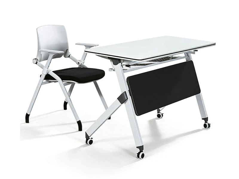 Mesa de entrenamiento plegable, mesa de conferencias con tapa abatible y ruedas para oficina