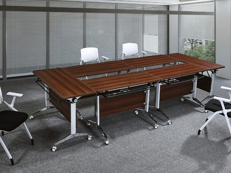Mesa de entrenamiento modular abatible con ruedas para oficina