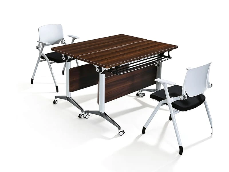 Mesa de entrenamiento modular abatible con ruedas para oficina