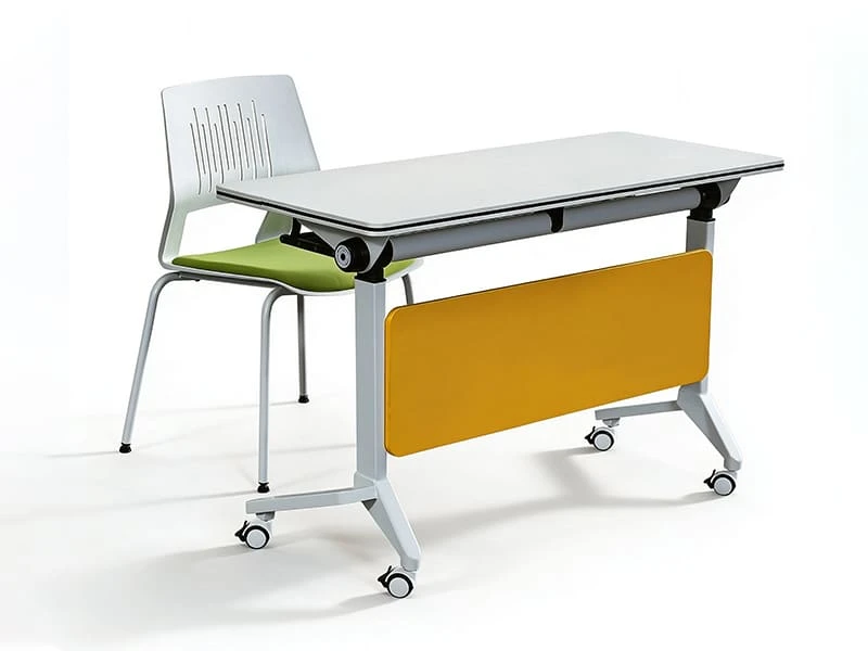 Mesa de entrenamiento moderna, escritorio de oficina, mesa de entrenamiento plegable con ruedas bloq