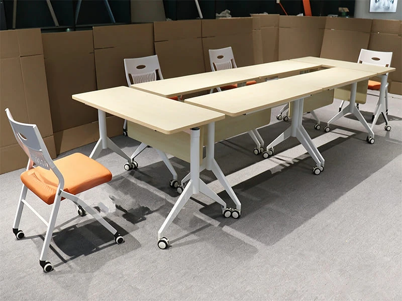 Mesas apilables plegables Flip Top Table con sistema de bisagras triangulares