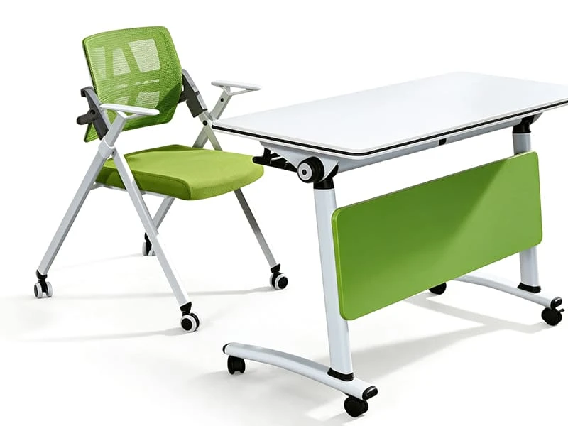 Flip Top Table Mesa de entrenamiento plegable moderna con ruedas bloqueables