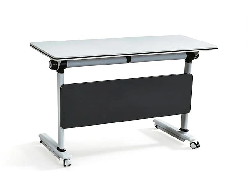 Mesa de entrenamiento asequible con tapa abatible y ruedas bloqueables
