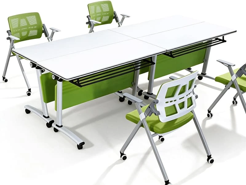 Flip Top Table Mesa de entrenamiento plegable moderna con ruedas bloqueables
