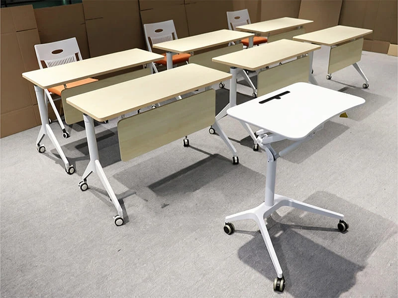 Mesas apilables plegables Flip Top Table con sistema de bisagras triangulares