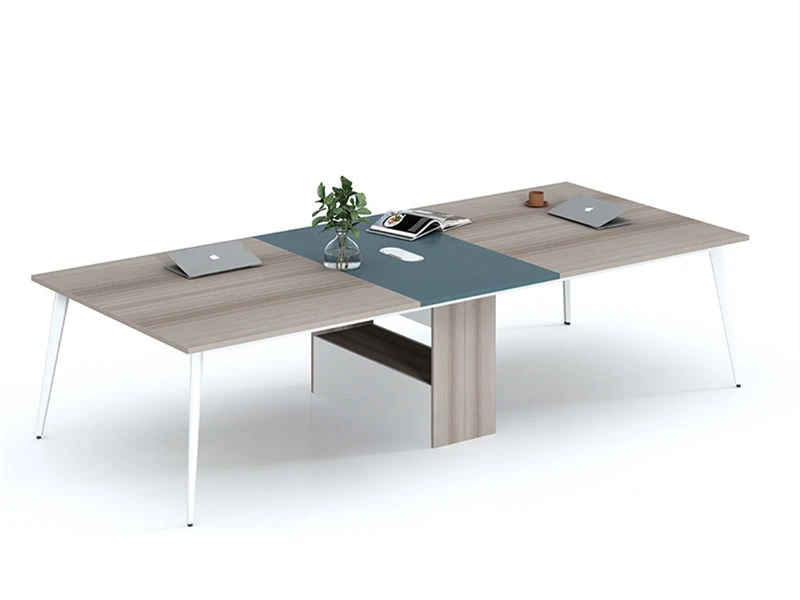 Mesa de conferencias de roble para oficina | Escritorio para sala de reuniones de 8 plazas