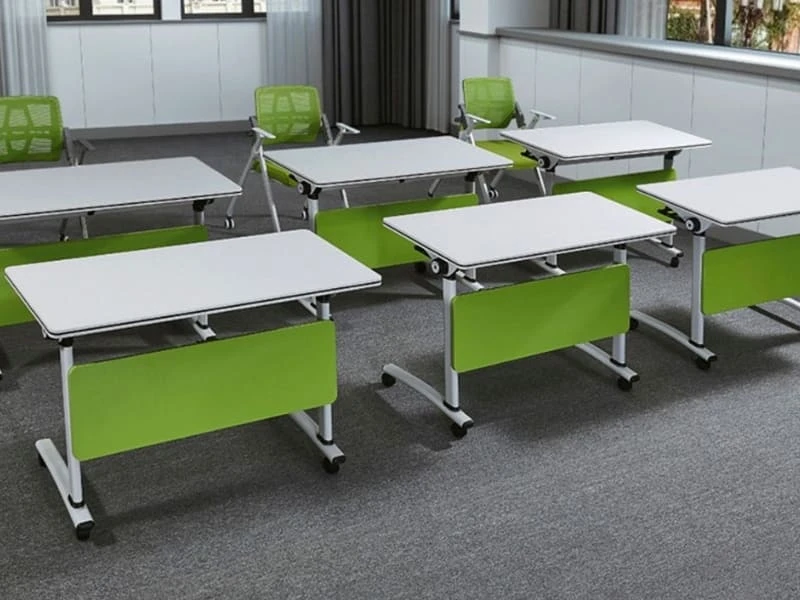 Flip Top Table Mesa de entrenamiento plegable moderna con ruedas bloqueables