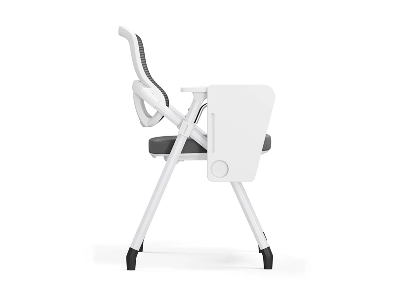 Silla de escritorio gris con brazos para sala de conferencias de oficina
