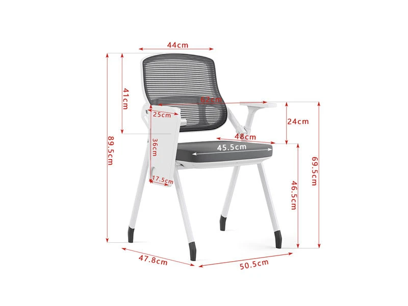 Silla de escritorio gris con brazos para sala de conferencias de oficina