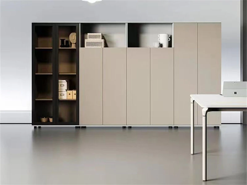 Gabinetes de almacenamiento de archivos blancos para oficina | Archivador aparador gris