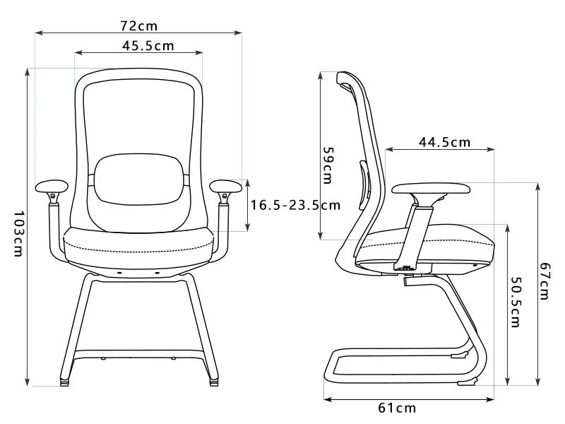Sillas modernas para invitados de oficina con soporte lumbar ajustable