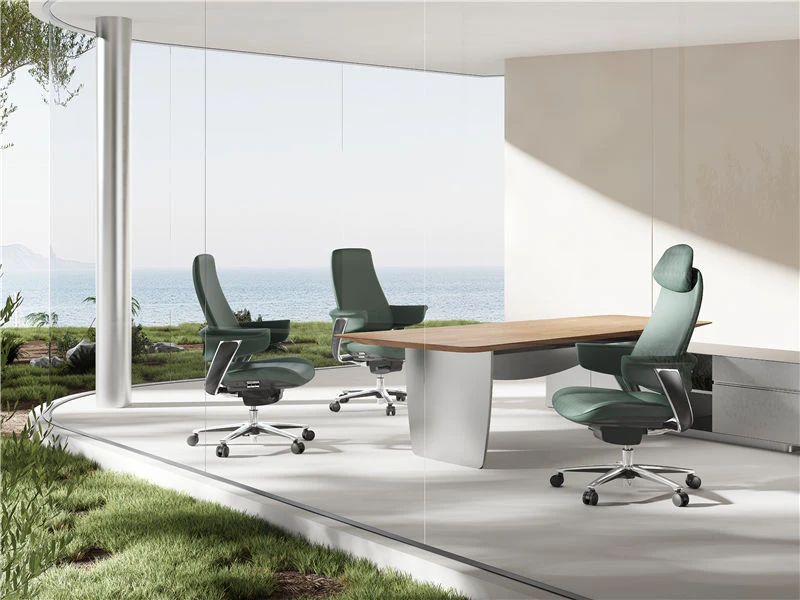 Silla de oficina ejecutiva de felpa | Silla de cuero con respaldo alto