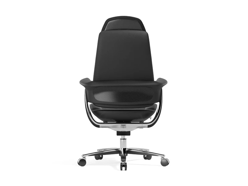 Silla de oficina ejecutiva de felpa | Silla de cuero con respaldo alto