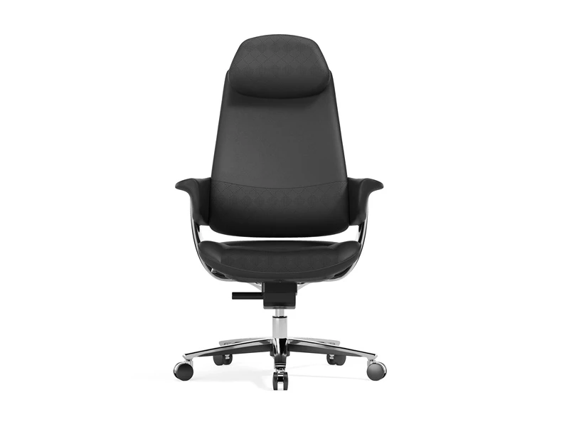Silla de oficina ejecutiva de felpa | Silla de cuero con respaldo alto