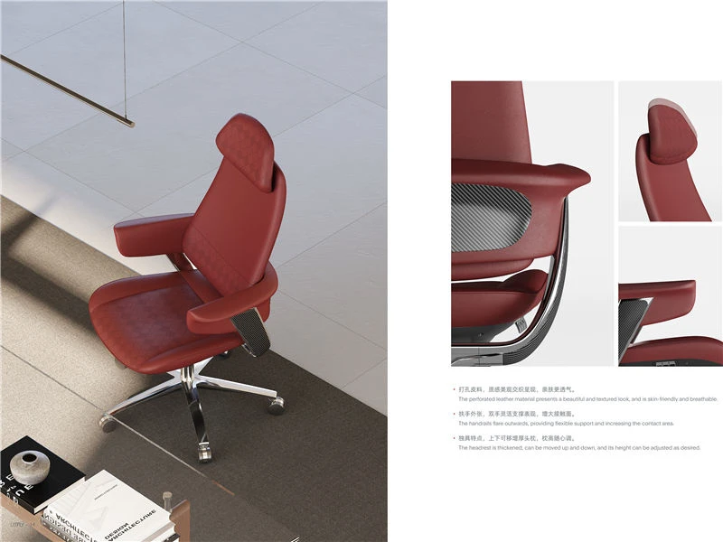 Silla de oficina ejecutiva de felpa | Silla de cuero con respaldo alto