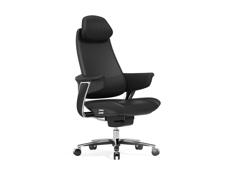 Silla de oficina ejecutiva de felpa | Silla de cuero con respaldo alto