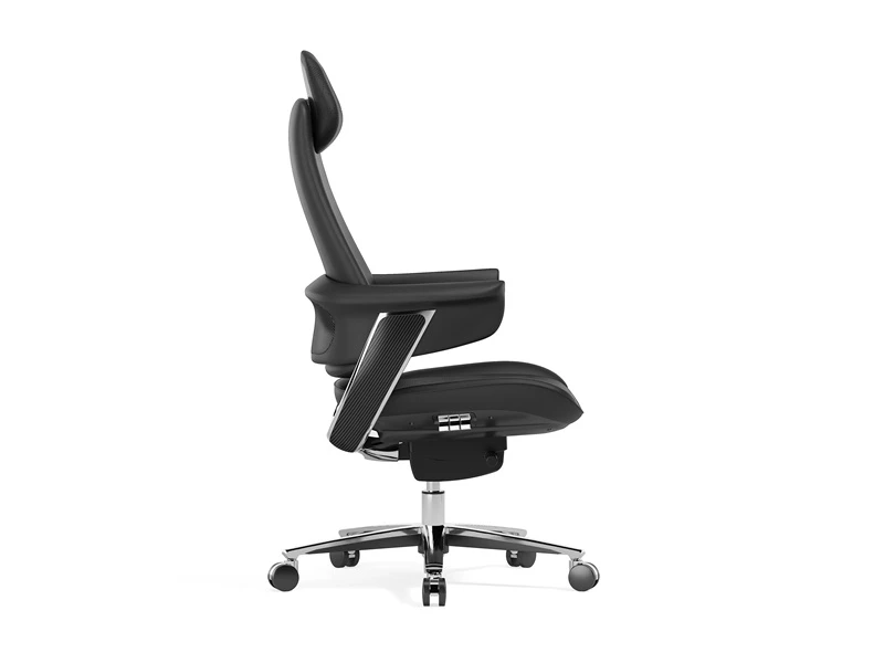 Silla de oficina ejecutiva de felpa | Silla de cuero con respaldo alto