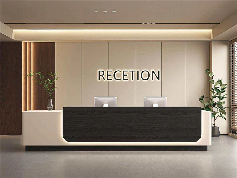 Escritorio de recepcionista alto y econ&oacute;mico | Mostrador de recepcionista moderno