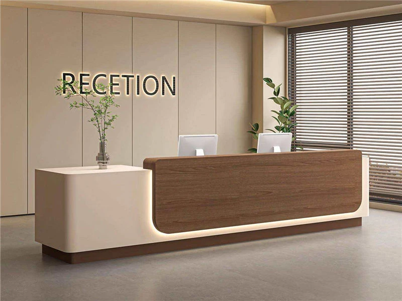 Escritorio de recepcionista alto y econ&oacute;mico | Mostrador de recepcionista moderno