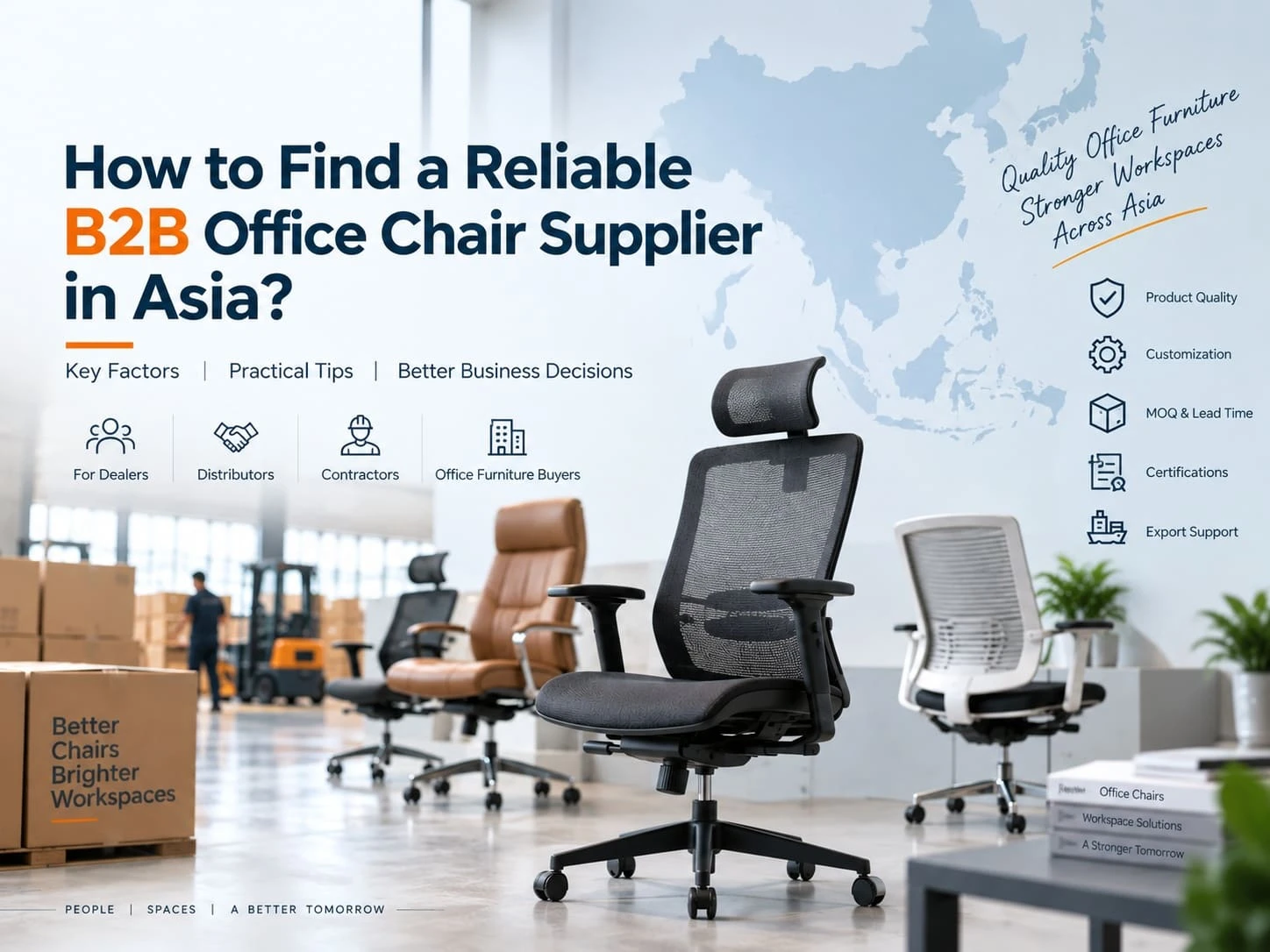 &iquest;C&oacute;mo encontrar un proveedor de sillas de oficina B2B confiable en Asia?