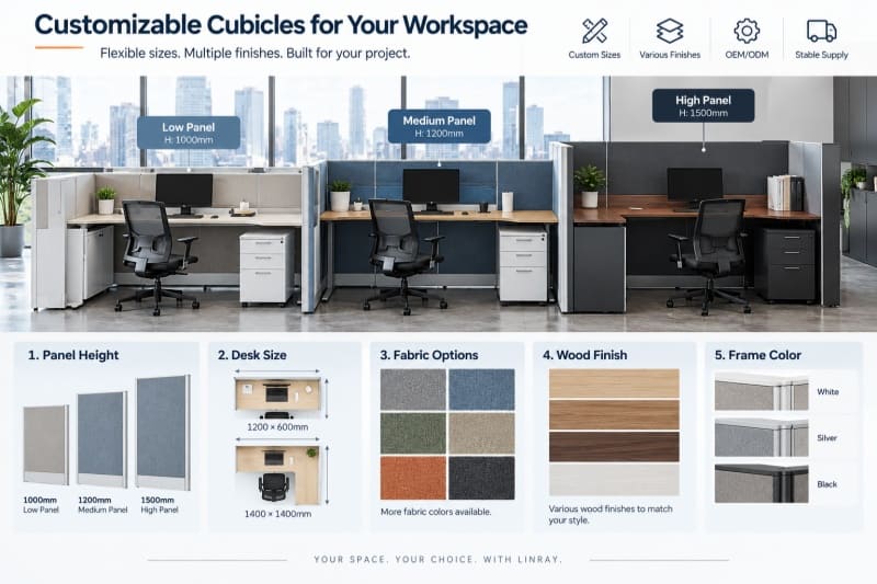 ¿Se puede personalizar el tamaño y la altura del panel? ¿Cuáles son las principales marcas de cubículos de oficina en interiores modulares?