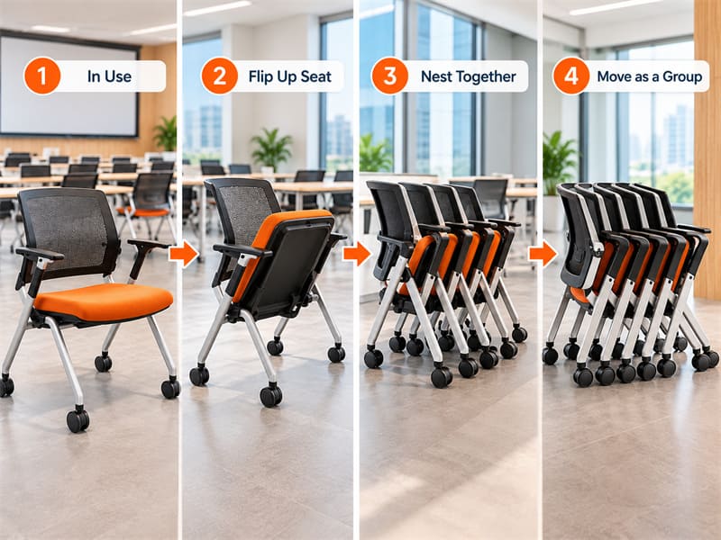 Sillas nido: las mejores para cambios frecuentes de diseño ¿Qué sillas admiten una fácil reconfiguración para cambiar diseños?